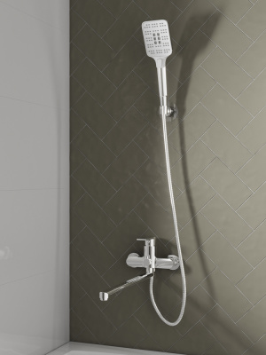 Смеситель для ванны универсальный с длинным изливом Brasko A64091 Cersanit фото в интернет-магазине Русалия