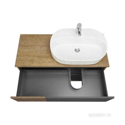 Тумба под раковину AQUATON Терра 105 дуб кантри, антрацит 1A246901TEKA0 фото в интернет-магазине Русалия