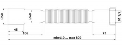 Гибкая труба с накидной гайкой 1 1/2" - 40/50 PGRP4050 Millennium фото в интернет-магазине Русалия