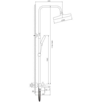 Душевая система BELZ оружейная сталь (B24713-3) фото в интернет-магазине Русалия
