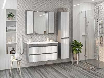 Зеркальный шкаф Balaton 100 (комбинированный) BAL-04100-01-01 Brevita фото в интернет-магазине Русалия