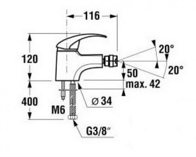 Смеситель для биде Lyra Jika 3412710040001 фото в интернет-магазине Русалия