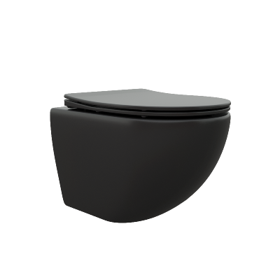 Унитаз SELLA Aria MB подвесной безободковый черный матовый, ТЕРМООБЖИГ (не плёнка), CT9160 Ceruttispa (490х360х325) фото в интернет-магазине Русалия