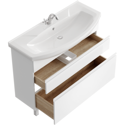 Напольная тумба 107  Rodos белый ROD01102N + умывальник Элеганс 1050 4620008197388 Aqwella фото в интернет-магазине Русалия