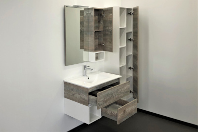 COMFORTY. Зеркало-шкаф "Турин-75" дуб бежевый фото в интернет-магазине Русалия