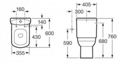Унитаз Dama Senso Compacto 342518000 с бачком 34151В000 Roca фото в интернет-магазине Русалия