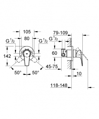 Гигиенический комплект BauClassic 124902 Grohe фото в интернет-магазине Русалия