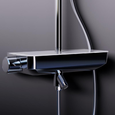 936730000 Scandinavian Pure душевая система с ванно-душевым смесителем-полкой, хром фото в интернет-магазине Русалия