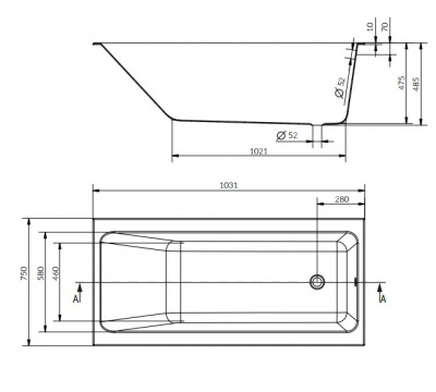 Ванна акриловая Crea 160х75 WP-CREA*160 Cersanit фото в интернет-магазине Русалия