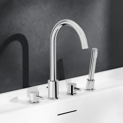 360400000 Scandinavian Pure смеситель на борт ванны, четырёхсекционный, хром Damixa фото в интернет-магазине Русалия