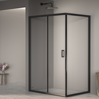 Душевой уголок RGW PA-245B 80х120, стекло - прозрачное, профиль черный фото в интернет-магазине Русалия