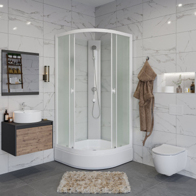 Душевая кабина 100х100 Promo P100/26/MT/BK Niagara фото в интернет-магазине Русалия