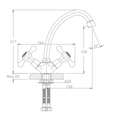 Смеситель для кухни Haiba (HB4908) фото в интернет-магазине Русалия