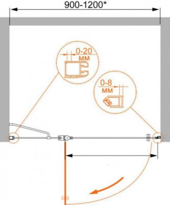 Распашная дверь для душа 90 ELENA-W-B-12-90-C-Cr Cezares фото в интернет-магазине Русалия