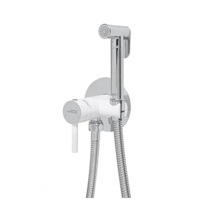 Гигиенический душ со смесителем встраиваемый Hansberge H3099W, хром/белый фото в интернет-магазине Русалия