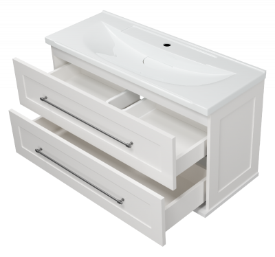 Тумба Марта 100 подвесная (белая) с раковиной Misty EVVA 100 Misty фото в интернет-магазине Русалия