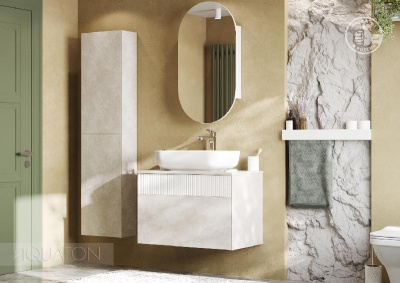 Тумба под раковину AQUATON Марбл 80 слэйт, белый матовый 1A276201MH4C0 фото в интернет-магазине Русалия