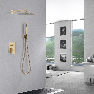 Душевая система ABBER Daheim AF8219G скрытого монтажа без излива, золото матовое фото в интернет-магазине Русалия