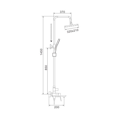 Душевая система Shevanik S4436C, белый фото в интернет-магазине Русалия