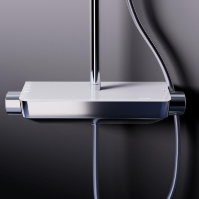 936750000 Scandinavian Pure душевая система с душевым ТМС смесителем полкой, хром фото в интернет-магазине Русалия