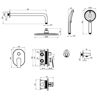Смеситель Lemark Verba для душа, встраиваемый (LM11429C) фото в интернет-магазине Русалия