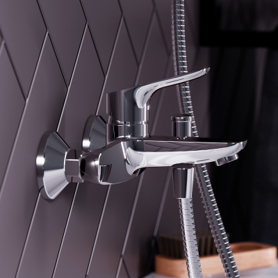 771000001 Jupiter, смеситель для ванны и душа, хром фото в интернет-магазине Русалия