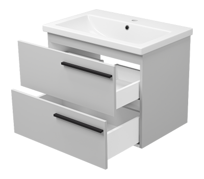 Тумба Ненси 70 подвесная (серая) с раковиной Cersanit Como 70 Misty фото в интернет-магазине Русалия