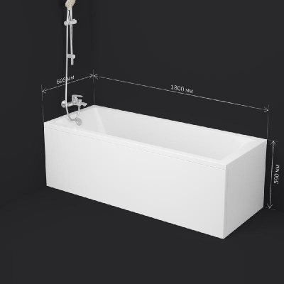 W93A-180-070W-A Gem, ванна акриловая 180x70 см фото в интернет-магазине Русалия