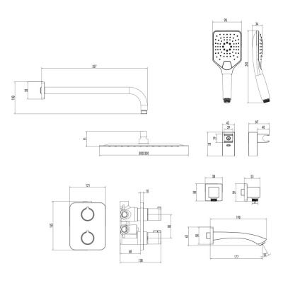 Душевая система Lemark Yeti термостатический для ванны и душа (LM7842С) фото в интернет-магазине Русалия