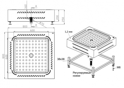 Душевой поддон стальной 80х80 квадрат 5-002.4 Oceanus фото в интернет-магазине Русалия