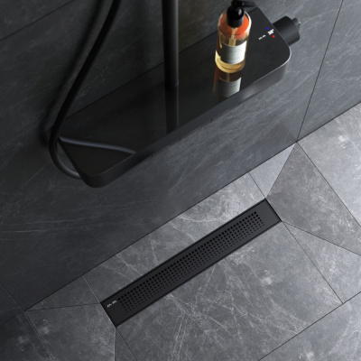 W02SC-P11-050-01BM PrimeFlow Трап для душа линейный универс затвор Cut Gradient 50см цвет черн мат Am.Pm фото в интернет-магазине Русалия