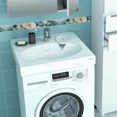 Раковина над стиральной машиной Луна 600/90/600 с комплектующими СаНта фото в интернет-магазине Русалия