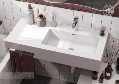 Раковина AQUATON Квадро Про 100 правая 1A733231QA01R фото в интернет-магазине Русалия
