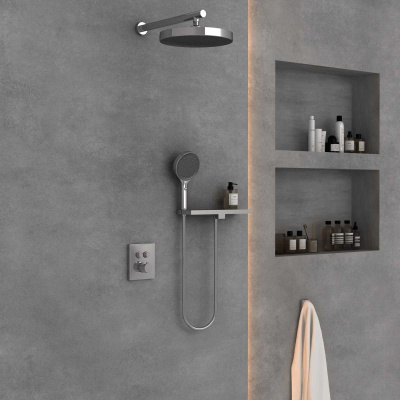 Душевой комплект Inspire VSFW-3I21T2RCH встраиваемый, термостатический, 2 режима, хром Vincea фото в интернет-магазине Русалия