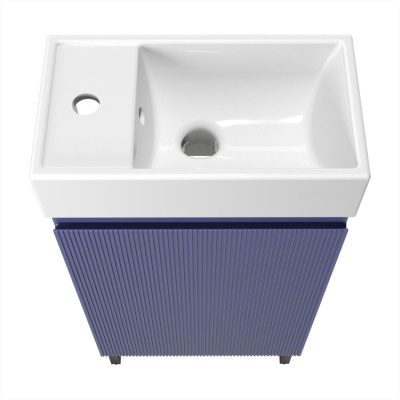 Тумба с раковиной WC Area 40 см матовый синий 221804006 Wellsee фото в интернет-магазине Русалия