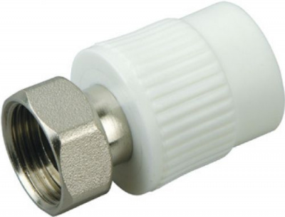 Муфта прямая с накидной гайкой 25-3/4" белый полипропилен Millennium фото в интернет-магазине Русалия