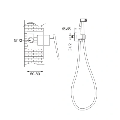 Гигиенический душ со смесителем Rose R1605Q, бронза фото в интернет-магазине Русалия