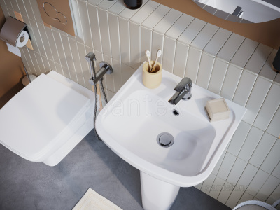 Раковина Santek Лонги 450х420 отверстие под смеситель 1WH501753 фото в интернет-магазине Русалия