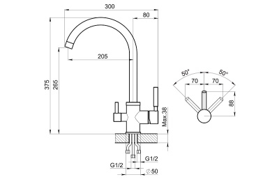 Смеситель для кухни (2168, ТУРМАЛИН) Granula фото в интернет-магазине Русалия