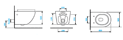 Унитаз SELLA Aria MW ТЕРМООБЖИГ (не плёнка) подвесной безободковый белый матовый Ceruttispa CT9161 (490х360х325) фото в интернет-магазине Русалия