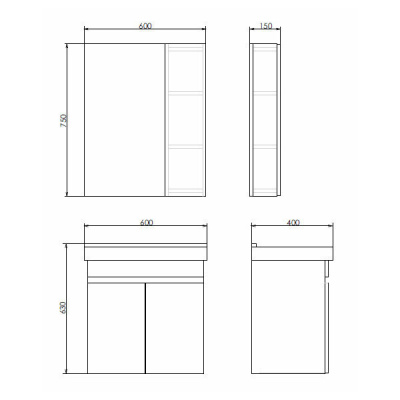 COMFORTY. Зеркало-шкаф "Тромсе-60" дуб сонома фото в интернет-магазине Русалия