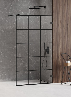 Душевое ограждение NEW TRENDY AVEXA BLACK 110x200 EXK-2024 (черный) фото в интернет-магазине Русалия