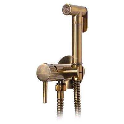Гигиенический душ со смесителем встраиваемый Grocenberg GB001BR, бронза фото в интернет-магазине Русалия