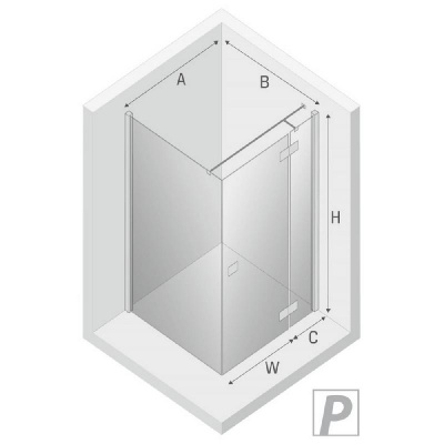 Душевое ограждение NEW TRENDY REFLEXA R 100x120x200 EXK-5137 (хром) фото в интернет-магазине Русалия