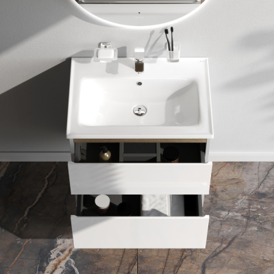 M85AFHX0652WG X-Joy, База под раковину, подвесная, 65 см, 2 ящика, белый глянец Am.Pm фото в интернет-магазине Русалия