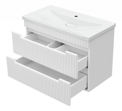 Тумба Ariana 80 подвесная (белая) с раковиной Misty EVVA 80 Brevita фото в интернет-магазине Русалия