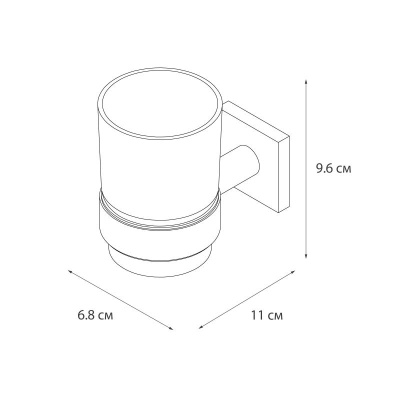 Стакан для ванной комнаты FIXSEN LUX CHROME FX-15006, хром фото в интернет-магазине Русалия