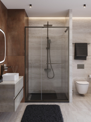 Душевая дверь CEZARES LUX-B-FS-11-120-C-GM фото в интернет-магазине Русалия