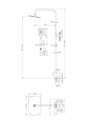 Душевая стойка  ACQUA ACQUA-DOCM-CRM  Belbagno фото в интернет-магазине Русалия