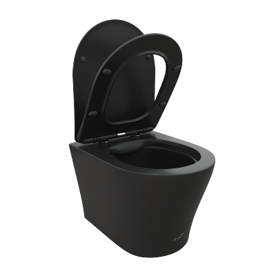 Унитаз ADIGE Aria MB подвесной безободковый черный матовый, ТЕРМООБЖИГ (не плёнка) CT9246 Ceruttispa (490х360х355) фото в интернет-магазине Русалия